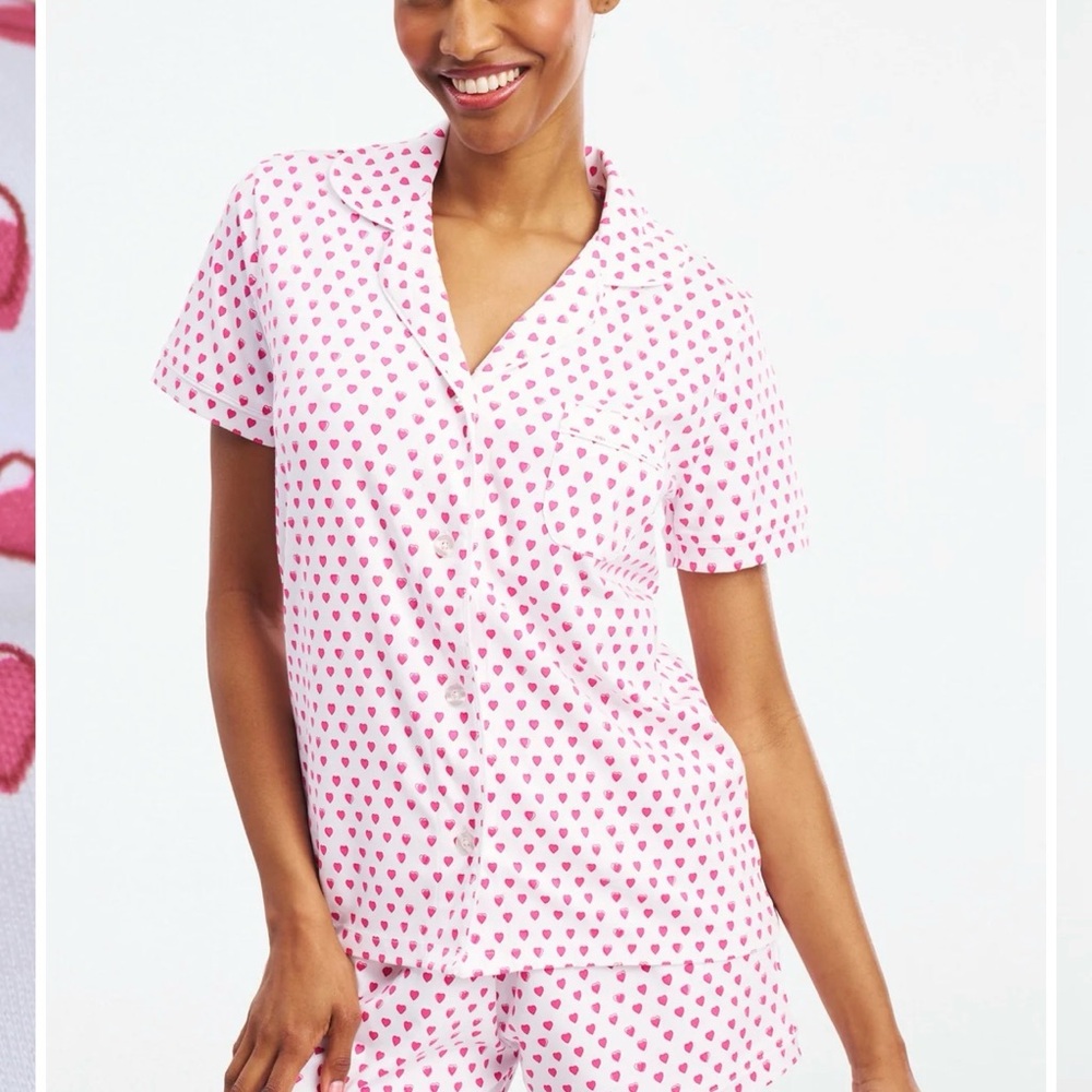 Roller Rabbit Pink Heart Polo Women's Pajama Set